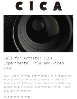2020 CICA 실험 영화 및 영상 국제전 공모.