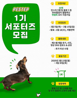 PESTEP 페스텝 서포터즈 1기 모집.