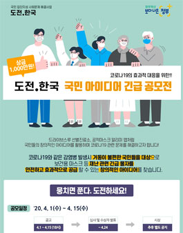 코로나-19의 효과적 대응을 위한 도전.한국 국민아이디어 긴급 공모전.