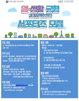 2020 일·생활균형 경기지역추진단 서포터즈 모집.
