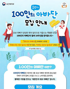 보건복지부 100인의 아빠단 10기 모집.