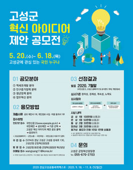 2020년 고성군 혁신 아이디어 제안 공모전.