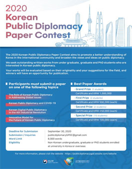 2020 대한민국 공공외교 소논문 공모전 (2020 Korean Public Diplomacy Article Contest)