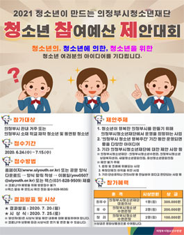 2021년 청소년이 만드는 의정부시청소년재단 청소년 참여예산 제안대회.