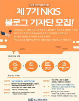 경제인문사회연구회 NKIS 블로그 기자단 7기 모집.