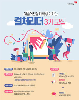 예술의전당 대학생 기자단 컬처 리더 3기 모집.