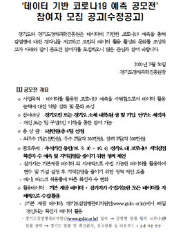 데이터 기반 코로나19 예측 공모전.