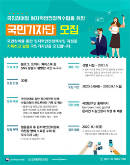 2020 원자력안전위원회 국민기자단 모집.
