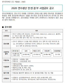 2020 연수청년 만.반.잘.부 사업 공모.