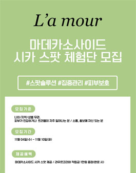 라무르코리아 마데카소사이드 시카 스팟 체험단 모집.