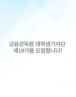 금융감독원 제19기 대학생 기자단 모집.