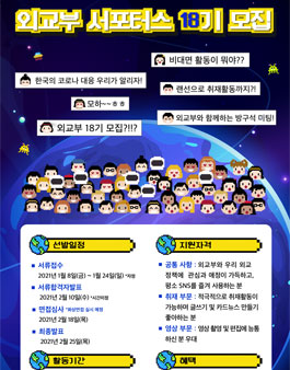 외교부 서포터스 18기 모집.