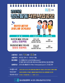 2021년 군포시 청년활동 지원사업 공모.