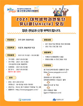 2021 부산중구진로교육지원센터 대학생 멘토단 모집 .