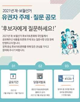 2021년 재·보궐선거 후보자토론회 유권자 주제·질문 공모.