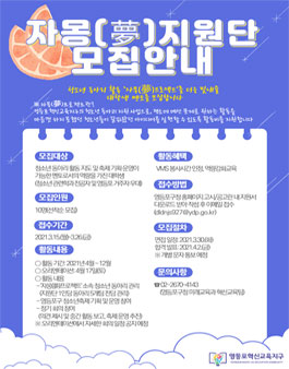 2021 영등포혁신교육지구 자몽(夢)지원단 모집.