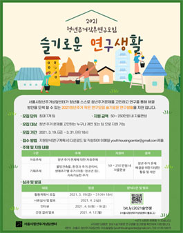 서울시청년주거상담센터 2021 청년주거작은연구모임 슬기로운 연구생활.