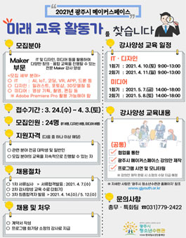 2021 광주시 메이커스페이스 미래교육활동가 모집.