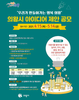 우리가 만들어가는 행복 의왕 2021년 의왕시 아이디어 제안 공모전.