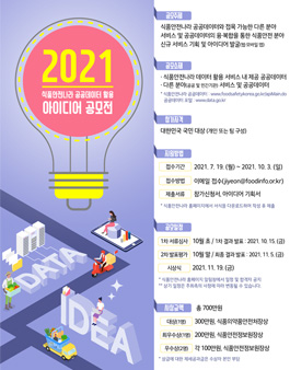 2021 식품안전나라 공공데이터 활용 아이디어 공모전.