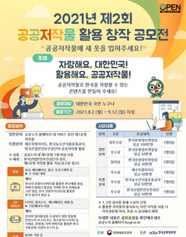 2021년 제2회 공공저작물 활용 창작 공모전.