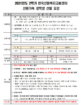 한국선원복지고용센터 2021년 2학기 선원가족 장학생 모집.