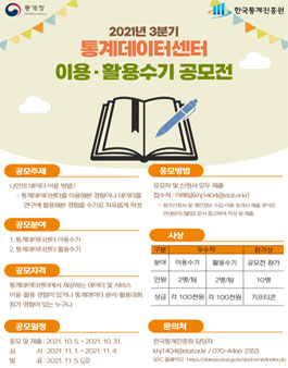 2021년 3분기 통계데이터센터 이용 · 활용수기 공모전.
