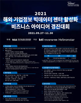 2021 해외 기업정보 빅데이터 센터 활성화 비즈니스 아이디어 경진대회.