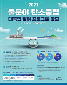 K-water 물분야 탄소중립 대국민 참여 프로그램 아이디어 공모전.