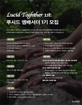루시드아일랜드 앰배서더 루시드투게더 1기 모집.