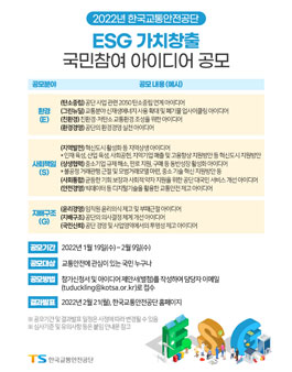 2022년 한국교통안전공단 ESG 가치창출 국민참여 아이디어 공모전.