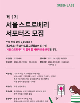 제 1기 서울 스트로베리 서포터즈 모집.