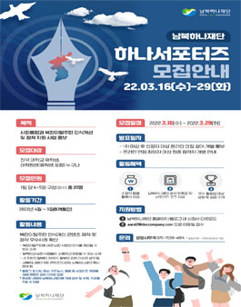 2022 남북하나재단 하나 서포터즈 모집.