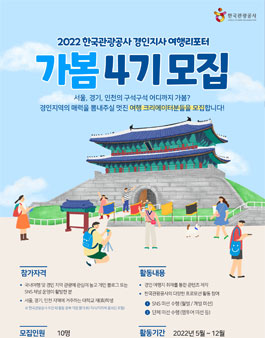 2022 한국관광공사 경인지사 여행리포터 가봄 4기 모집.