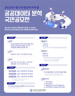 2022년 청소년상담복지사업 공공데이터 분석 국민공모전.