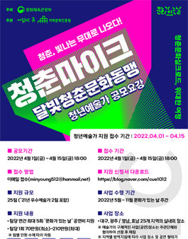 2022년 문화가 있는 날 청춘마이크 기획형 청년예술가 공모.