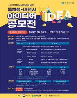 지역사회 문제 해결을 위한 특허청-대전시 아이디어 공모전.