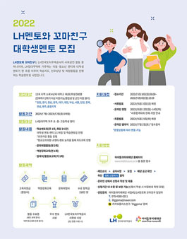LH한국토지주택공사 2022 LH멘토와 꼬마친구 대학생멘토 모집.