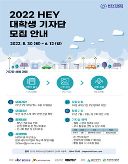 2022 국제 수소전기에너지 전시회 대학생 기자단 1기 모집.