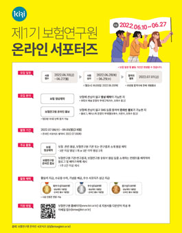 2022년 제1기 보험연구원 온라인 서포터즈 모집.