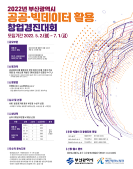 2022년 부산광역시 공공·빅데이터 활용 창업경진대회.