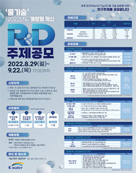 2022년 K-water 개방형 혁신 R&D 공모.