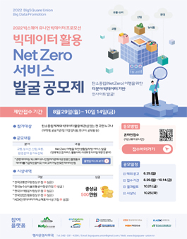 2022 빅데이터 활용 NET ZERO 서비스 발굴 공모제.