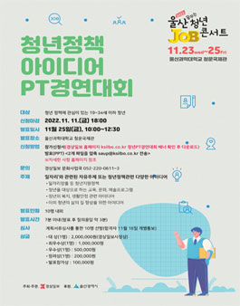 2022 울산 꿈꾸는청년 job콘서트 청년정책 아이디어 PT경연대회.