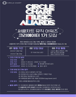 써클차트 뮤직 어워즈 크리에이터 1기 모집.
