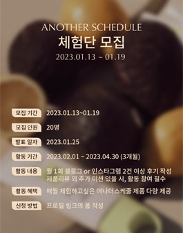 비건 뷰티 어나더스케줄의 체험단 3기 모집.