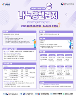 과학기술정보통신부 대학(원)생 나노기술 공모전 (나노영챌린지 2023).