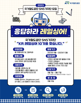 2023년 국가철도공단 SNS 기자단 10기 모집.