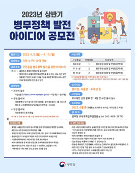 2023년 상반기 병무정책 발전 아이디어 공모전.