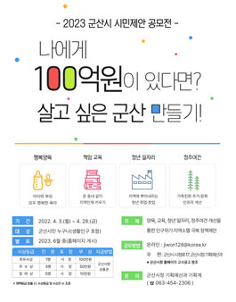 2023 군산시 시민제안 공모전.